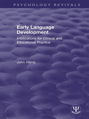 cover image of Early Language Development